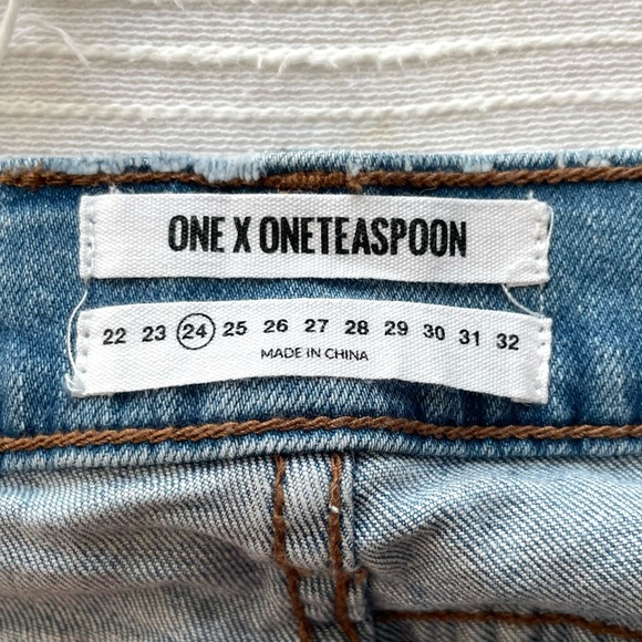 One X Oneteaspoon Patchwork Distressed Jeans Size 24 - Picture 7 of 7